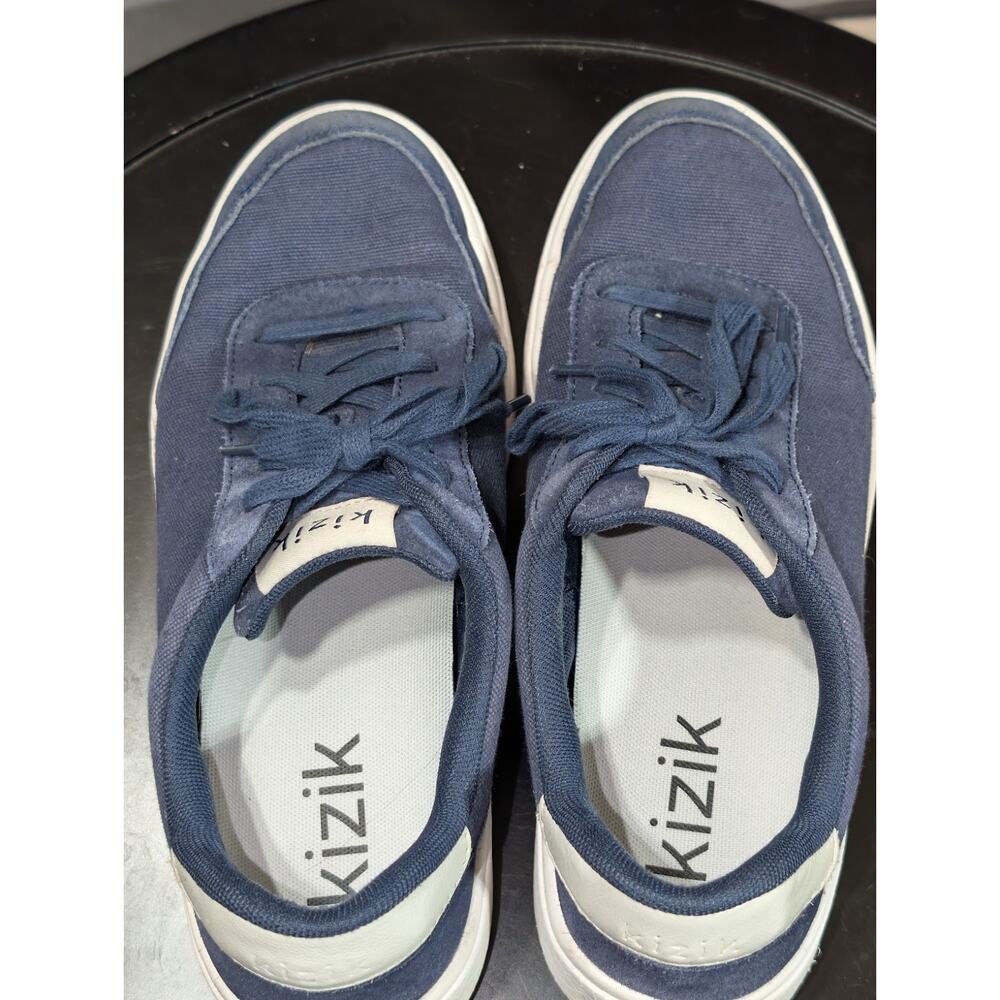 Kizik Shoes Women's 9 Mens 10 Blue Prague Hands Free Sneakers Suede Canvas - Picture 7 of 9